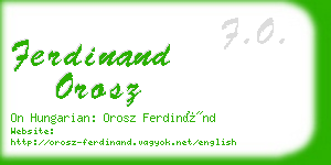 ferdinand orosz business card